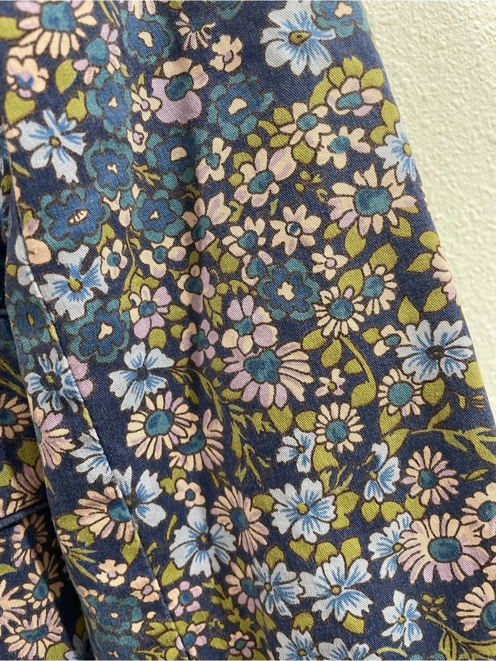Anthropologie Elevenses Floral Rain Jacket Trench Coat Blue Purple Spring Size 4 - Picture 5 of 11